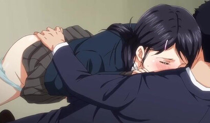 Horny teacher in hentai cartoon forces schoolgirl to suck cock and fuck