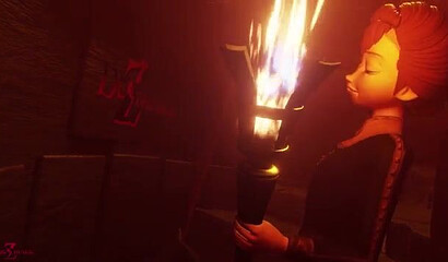 Excited Princess Anna from the "Cold Heart" cartoon has anal sex