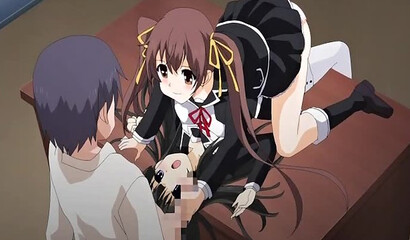 Busty hentai schoolgirls tie up and fuck a virgin classmate