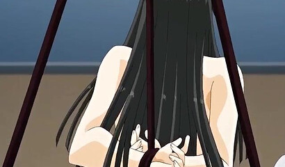 Busty hentai schoolgirls tie up and fuck a virgin classmate