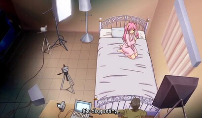 Anime girl with big breasts starring in hentai porn with her boyfriend