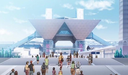 Anime girl with big breasts starring in hentai porn with her boyfriend