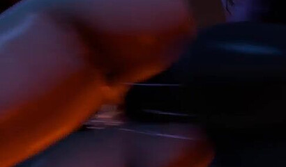 Huge cock of the demon from the sex cartoon penetrates deeply into the pussy of the slave girl