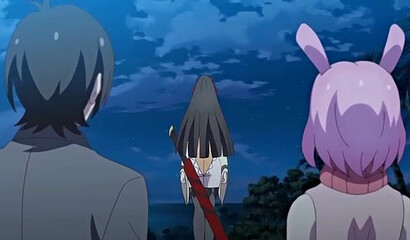 Anime girl in a sheep costume fucks her master