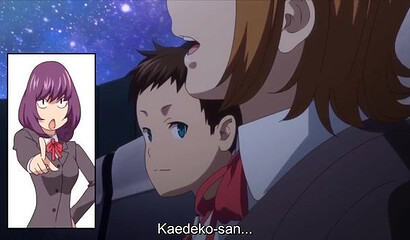 Public sex in a movie theater with hentai schoolgirl with huge tits