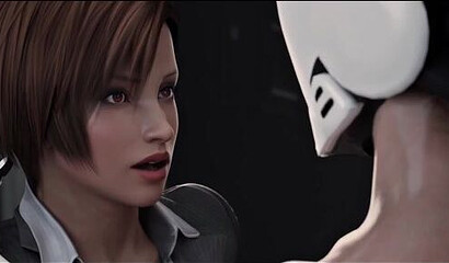 Robot girl fucks futanari girl with dick in 3D porn cartoon