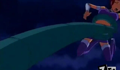Monster tentacles fuck Raven and Starfire from Teen Titans in all their holes