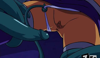 Monster tentacles fuck Raven and Starfire from Teen Titans in all their holes