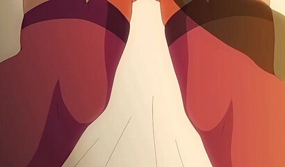 Succubus with a futarani cock fucks a pussy girl in an anime cartoon