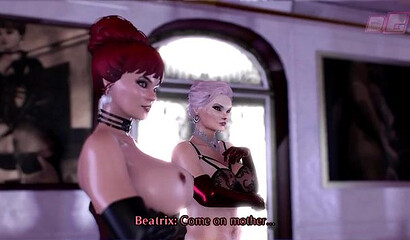 Rich 3D ladies with futanari dicks stretch a young femboy's asshole