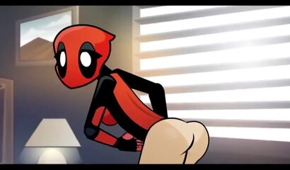 Big ugly Kingpin fucks Lady Deadpool's ass in animated sex video