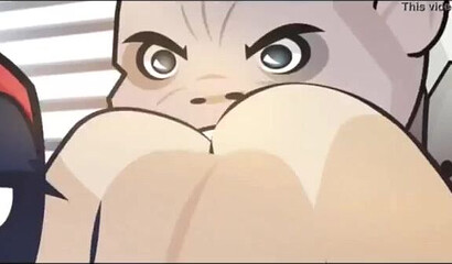 Big ugly Kingpin fucks Lady Deadpool's ass in animated sex video