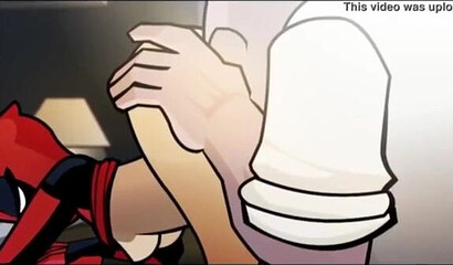 Big ugly Kingpin fucks Lady Deadpool's ass in animated sex video