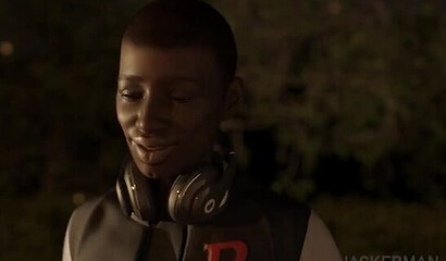 Bad black guy fucks a busty milf with a big dick in a 3D cartoon