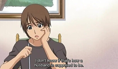 Perverted stepson from hentai cartoon makes stepmother suck and fuck him