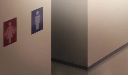 Unfaithful wife at cosplay party finds lover for bathroom sex