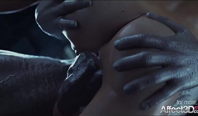 A zombified man with a big dick fucks Jill Valentine from Resident Evil