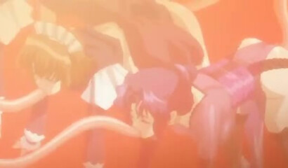 Huge monster with many tentacles fucks girls during orgy