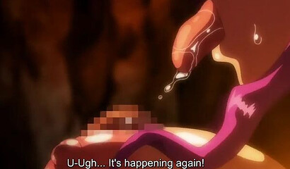 An elf queen and her princess daughter give a double blowjob in a hentai cartoon