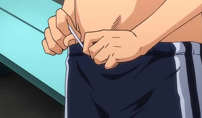 Sporty hentai high school girls forced a guy to fuck them in the locker room