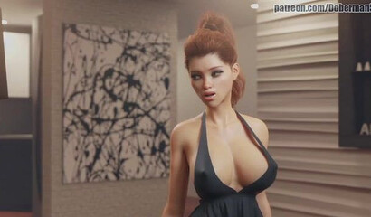 Cuckold husband in 3D cartoon talks on the phone with his wife fucking his lover