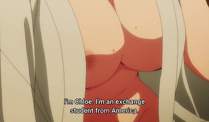 Modest guy in hentai cartoon helps wash women in bathhouse