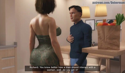 Nice shapely mom in 3D cartoon helps her son have an orgasm