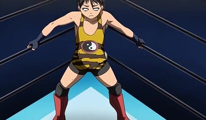 Masked wrestlers fuck young hentai schoolgirls in the locker room of a sports complex