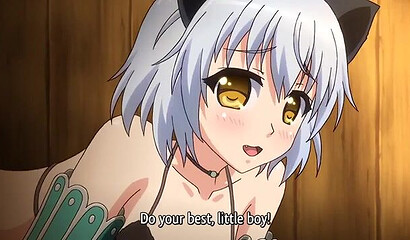 Anime wolf girl got a big cock in her tight pussy