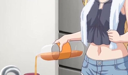 The horny dad from the hentai cartoon took his young daughter's virginity