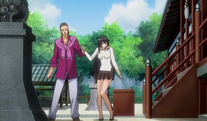 Country men in a hentai cartoon rape a schoolgirl during the ritual