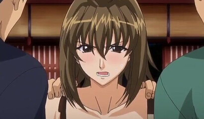 Country men in a hentai cartoon rape a schoolgirl during the ritual