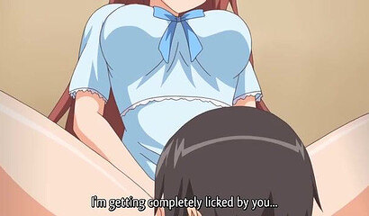 Hentai cutie saw her brother masturbating and gave him a cock massage