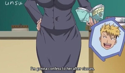 Blackmail schoolboy has sex with his favorite teacher in hentai porn