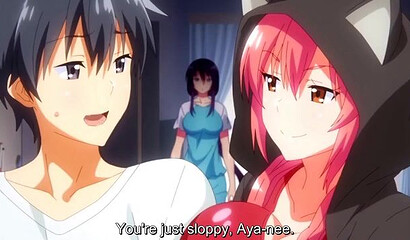 Slutty aunt in anime porn cartoon fucks her favorite nephew