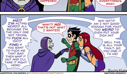 Teen Titans Emotional Sickness PT. #3 - Robin Fuck Ravin while starfire watch