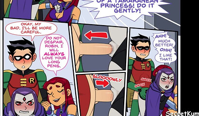 Teen Titans Emotional Sickness PT. #3 - Robin Fuck Ravin while starfire watch