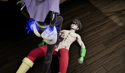 Titans Raven Footjob on Robin (japanese)