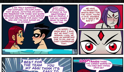 Teen Titans - Emotional Illness Pt.1 - Robin fucks Starfire in the pool while Raven watches