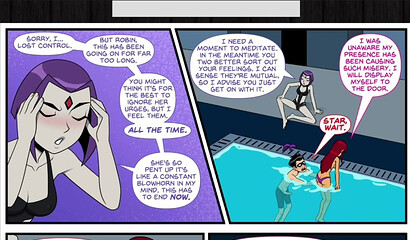 Teen Titans - Emotional Illness Pt.1 - Robin fucks Starfire in the pool while Raven watches
