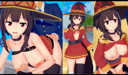 [Hentai Game Koikatsu! ]Have sex with Big tits KonoSuba Megumin.3DCG Erotic Anime Video.