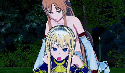 Sword Art Online - Asuna Pounds Alice (Futanari Hentai)