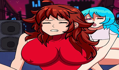 Friday Night Funkin Animation Sky and Girlfriend Fingering and Rubbing Their Tits and Asses On Stage