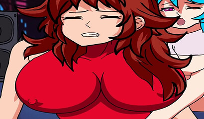 Friday Night Funkin Animation Sky and Girlfriend Fingering and Rubbing Their Tits and Asses On Stage