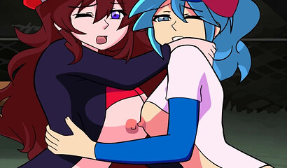 Friday Night Funkin Animation GF Lullaby & BIG - Sister Rubbing & Fingering Their Tits & Asses