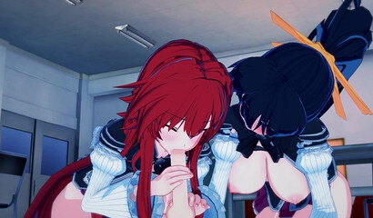 HIGH SCHOOL DXD 3WAY WITH RIAS AND AKENO HENTAI