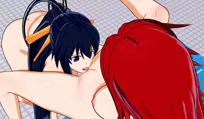 High School DxD - Rias Gremory X Akeno Himejima 3D Yuri
