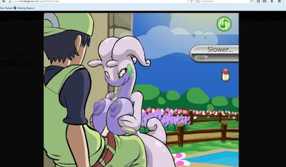 Water Pokemon Goodra jerks off between big tits trainer's cock