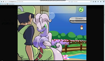 Water Pokemon Goodra jerks off between big tits trainer's cock