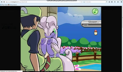 Water Pokemon Goodra jerks off between big tits trainer's cock